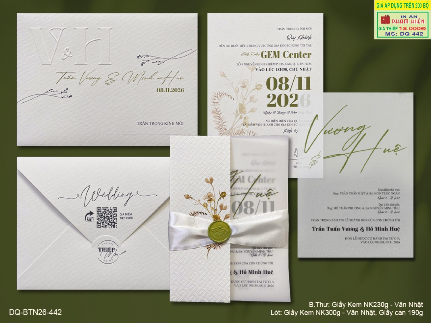 THIỆP CƯỚI DQ 442