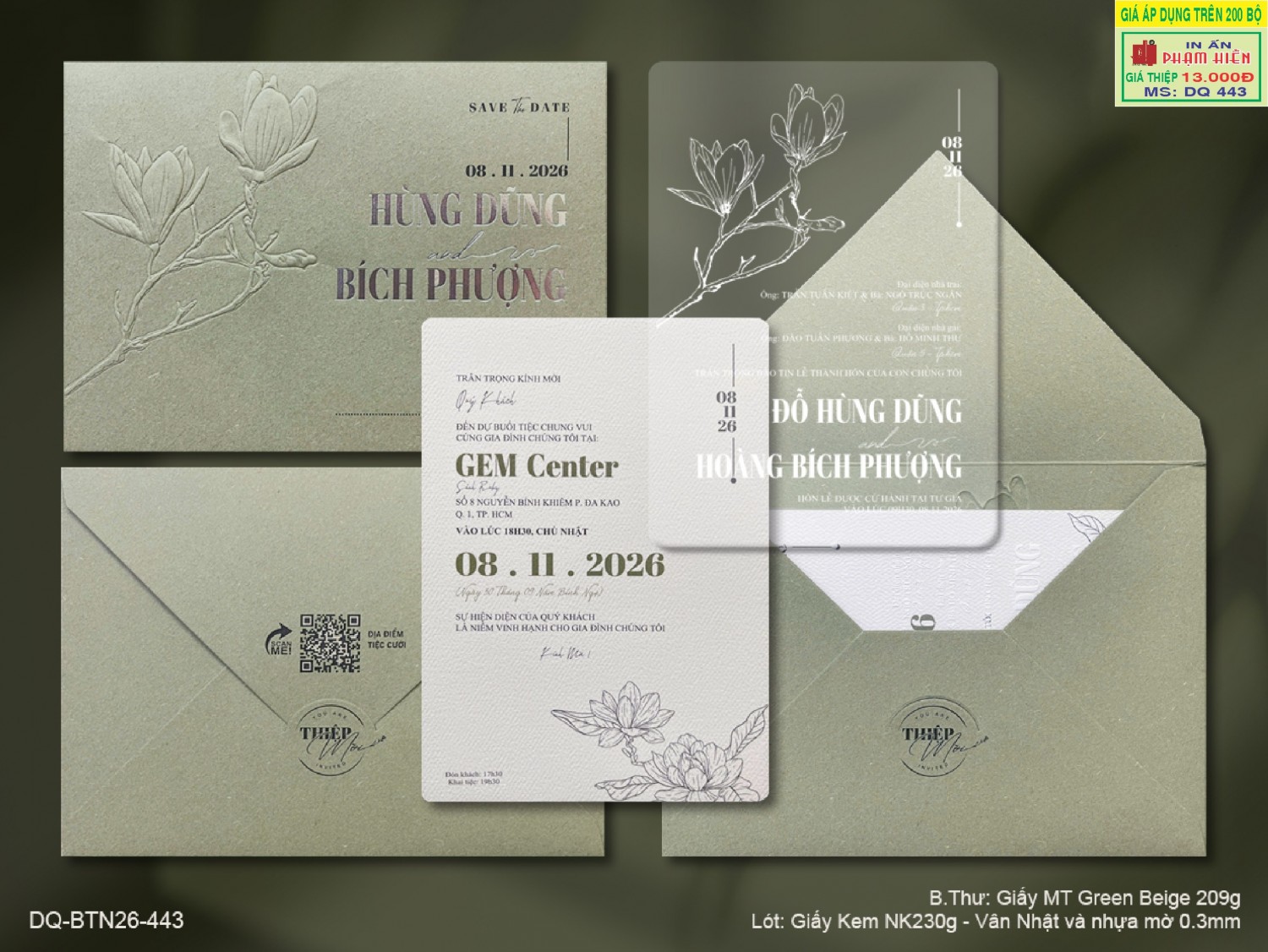 THIỆP CƯỚI DQ 443