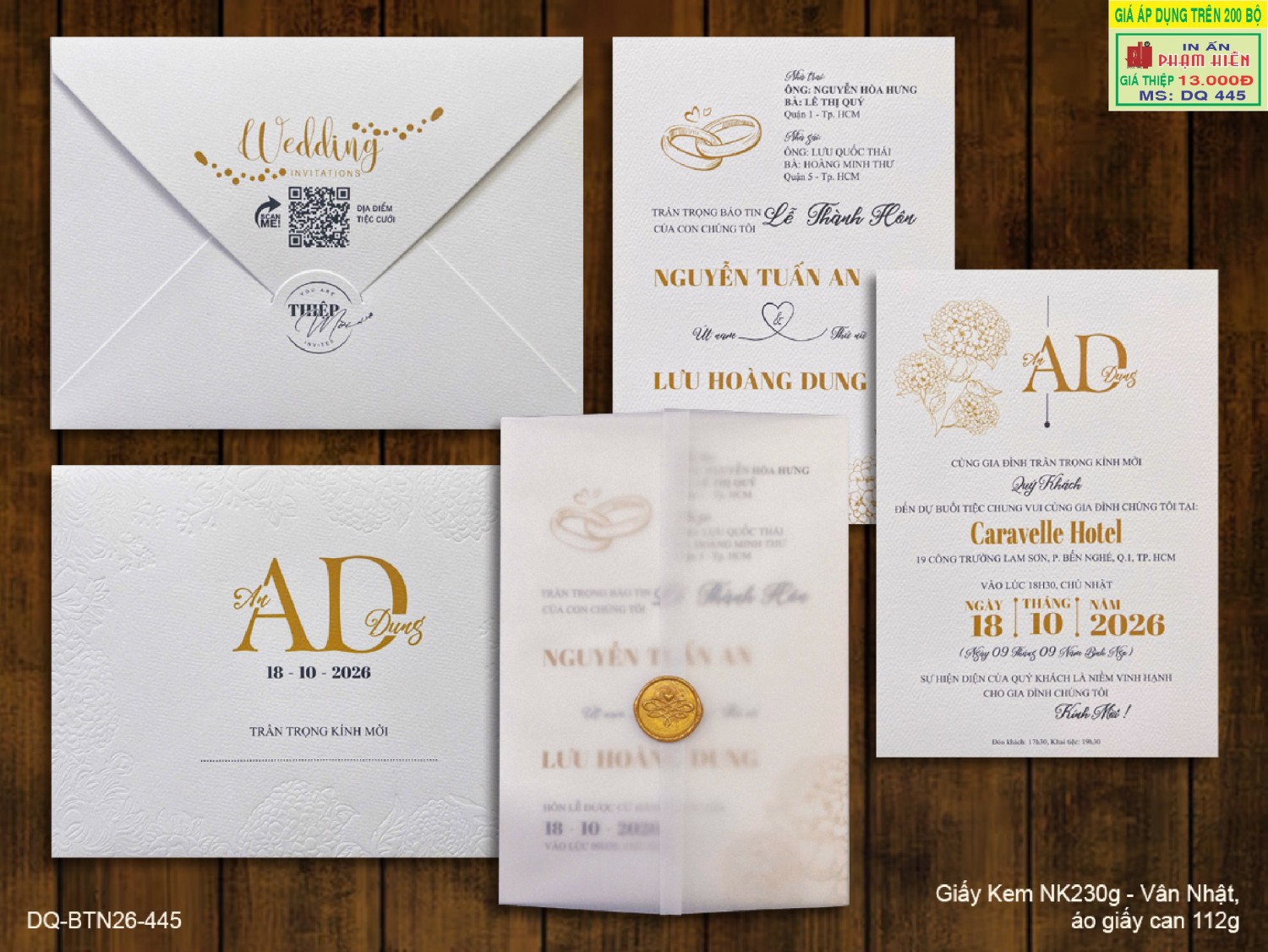 THIỆP CƯỚI DQ 445