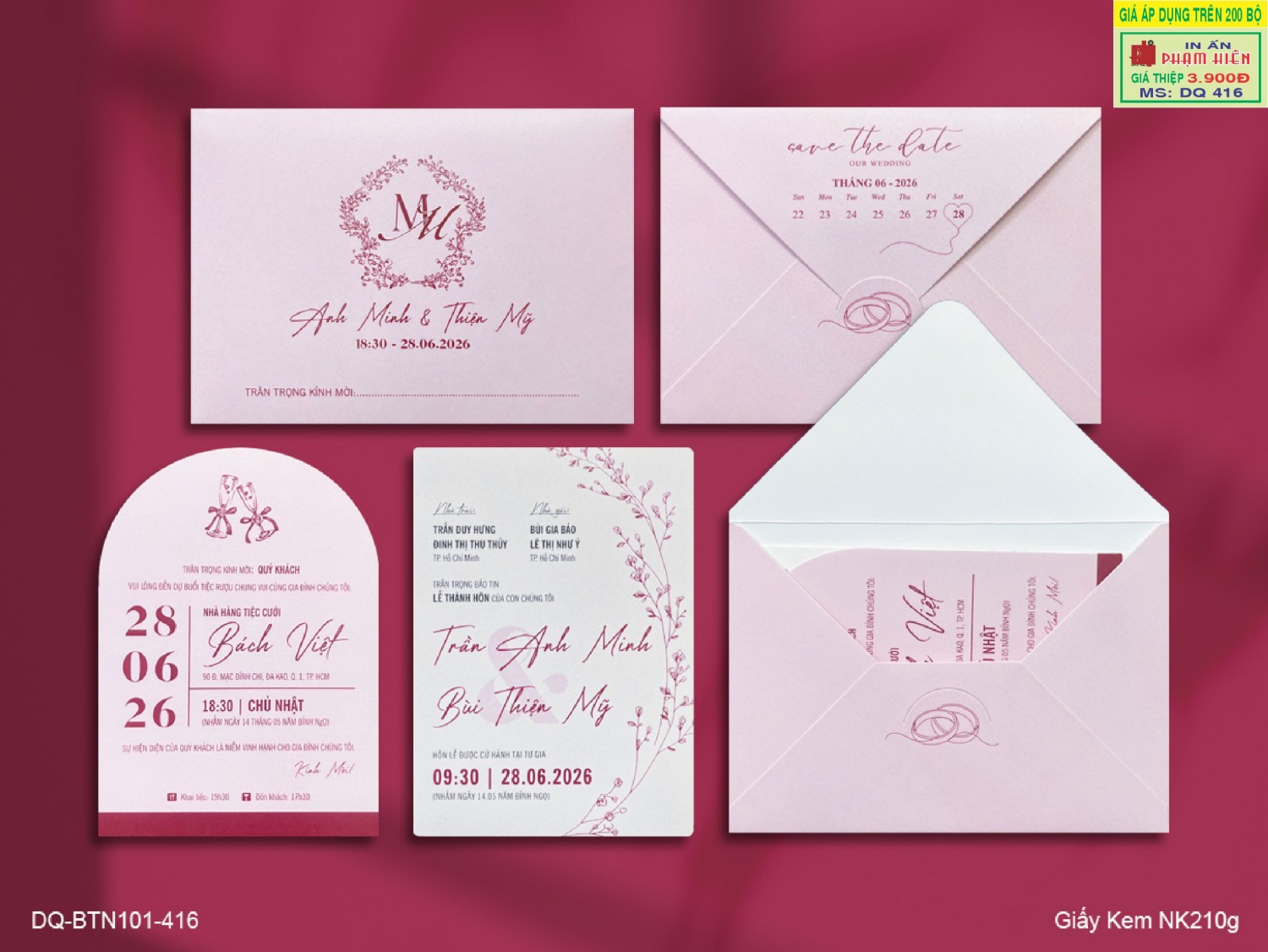 THIỆP CƯỚI DQ 416