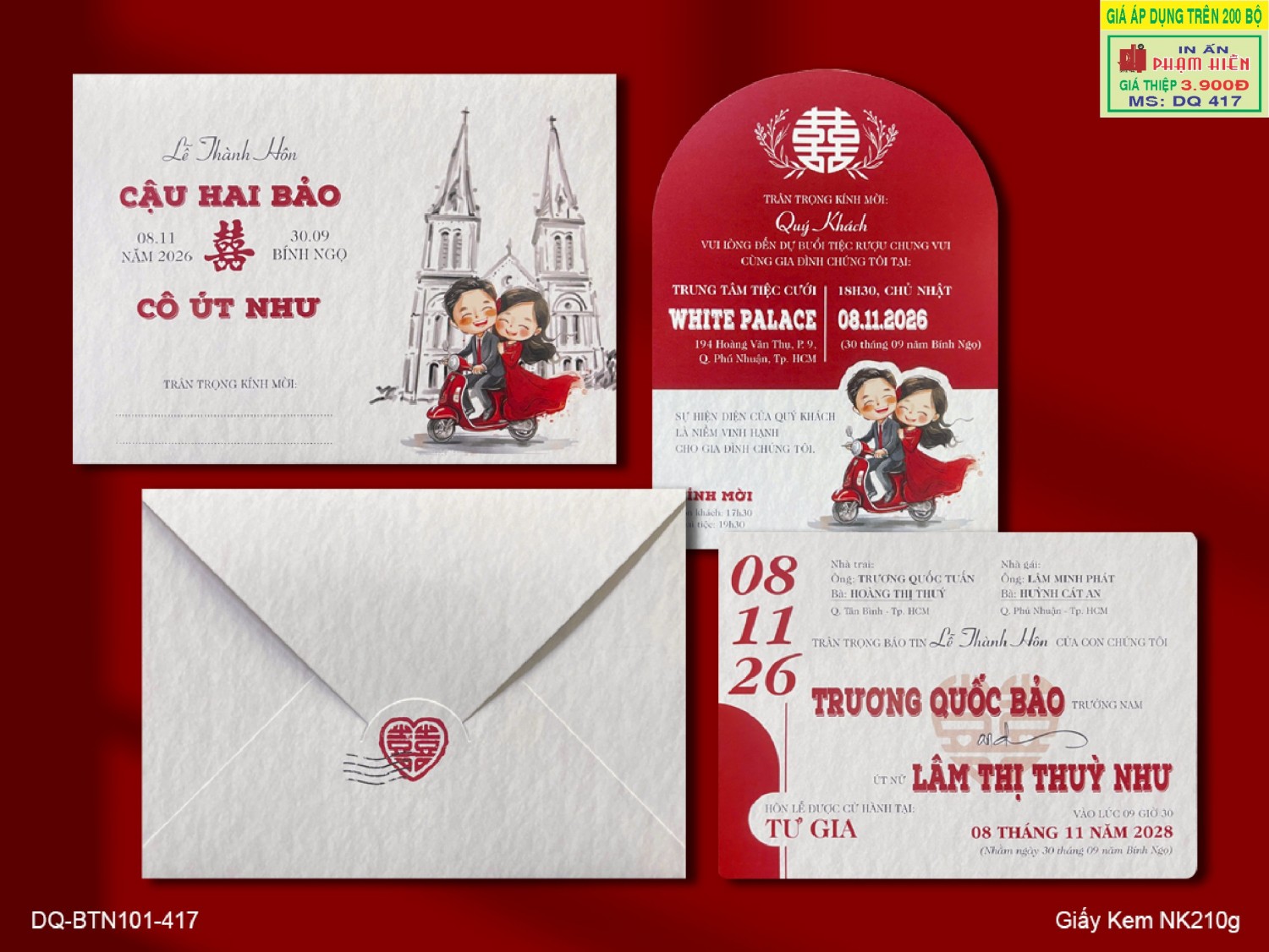 THIỆP CƯỚI DQ 417