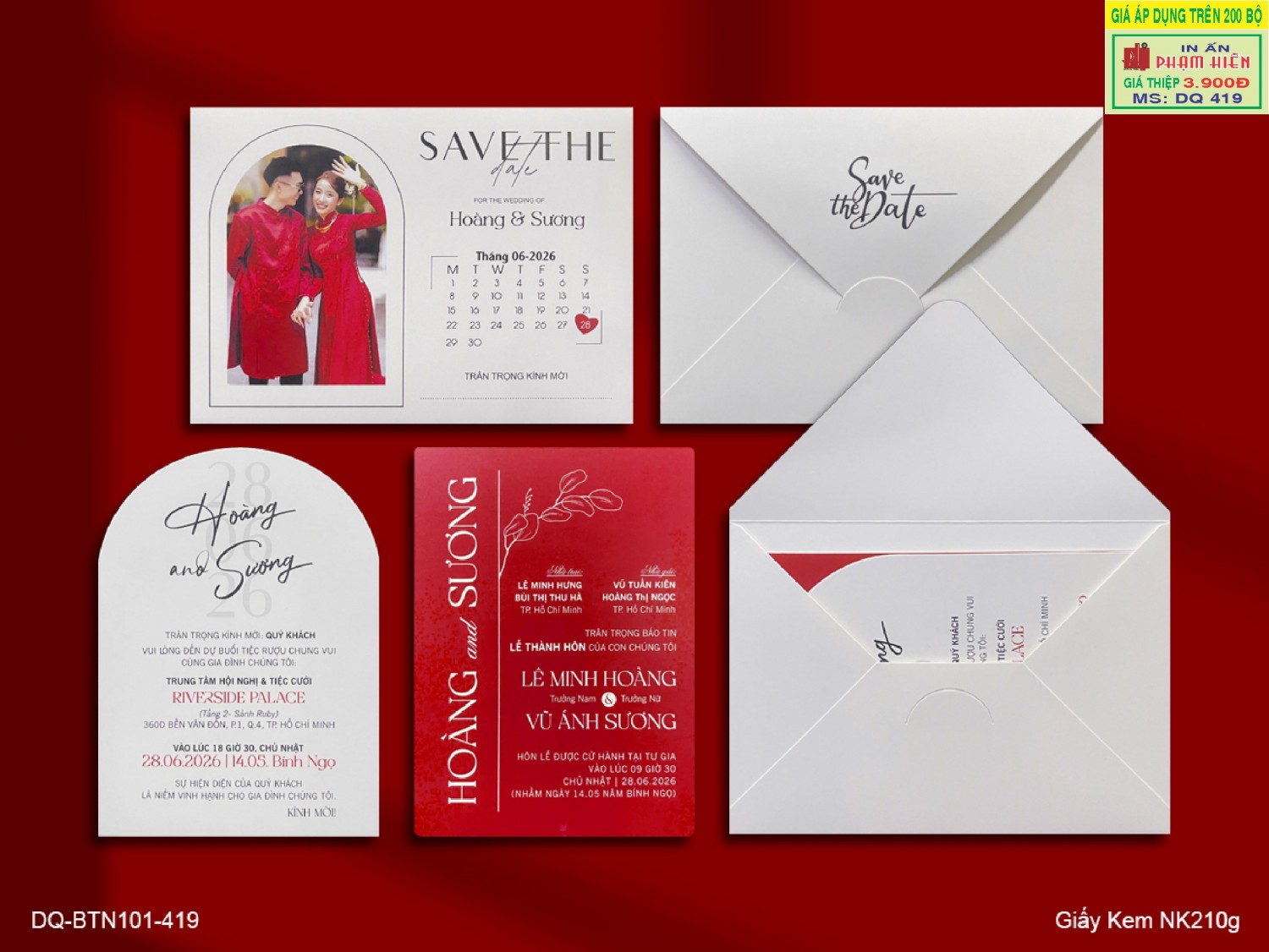 THIỆP CƯỚI DQ 419