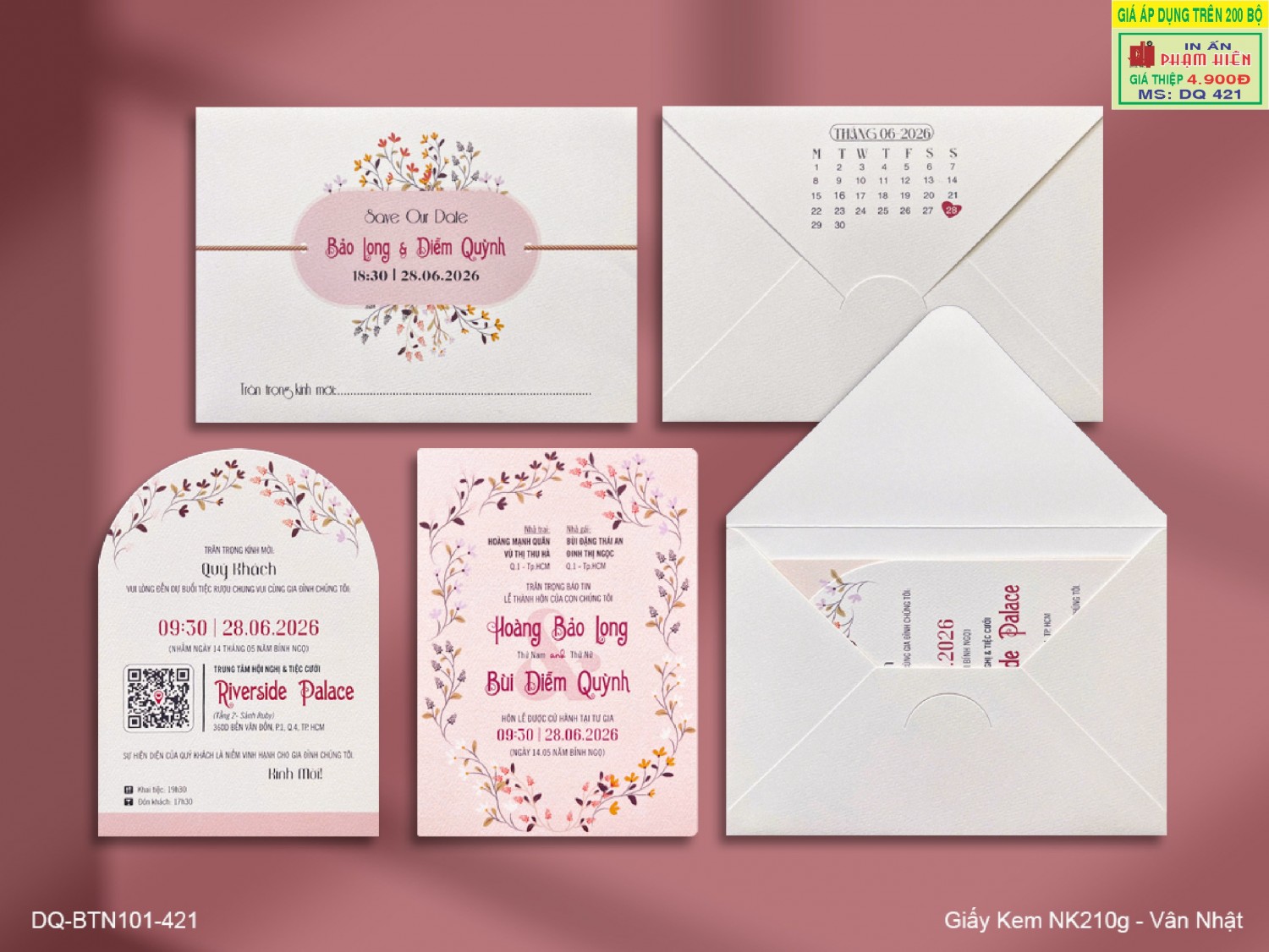 THIỆP CƯỚI DQ 421