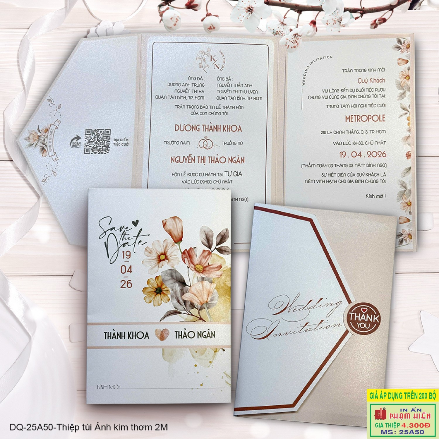 THIỆP CƯỚI 25A50