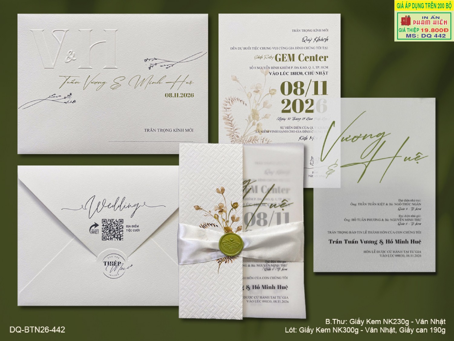 THIỆP CƯỚI DQ 442