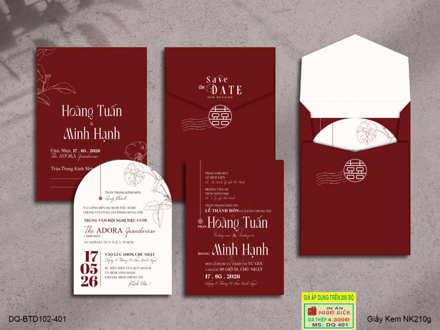 THIỆP CƯỚI DQ 401