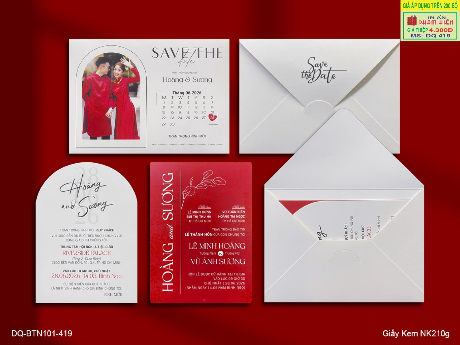 THIỆP CƯỚI DQ 419