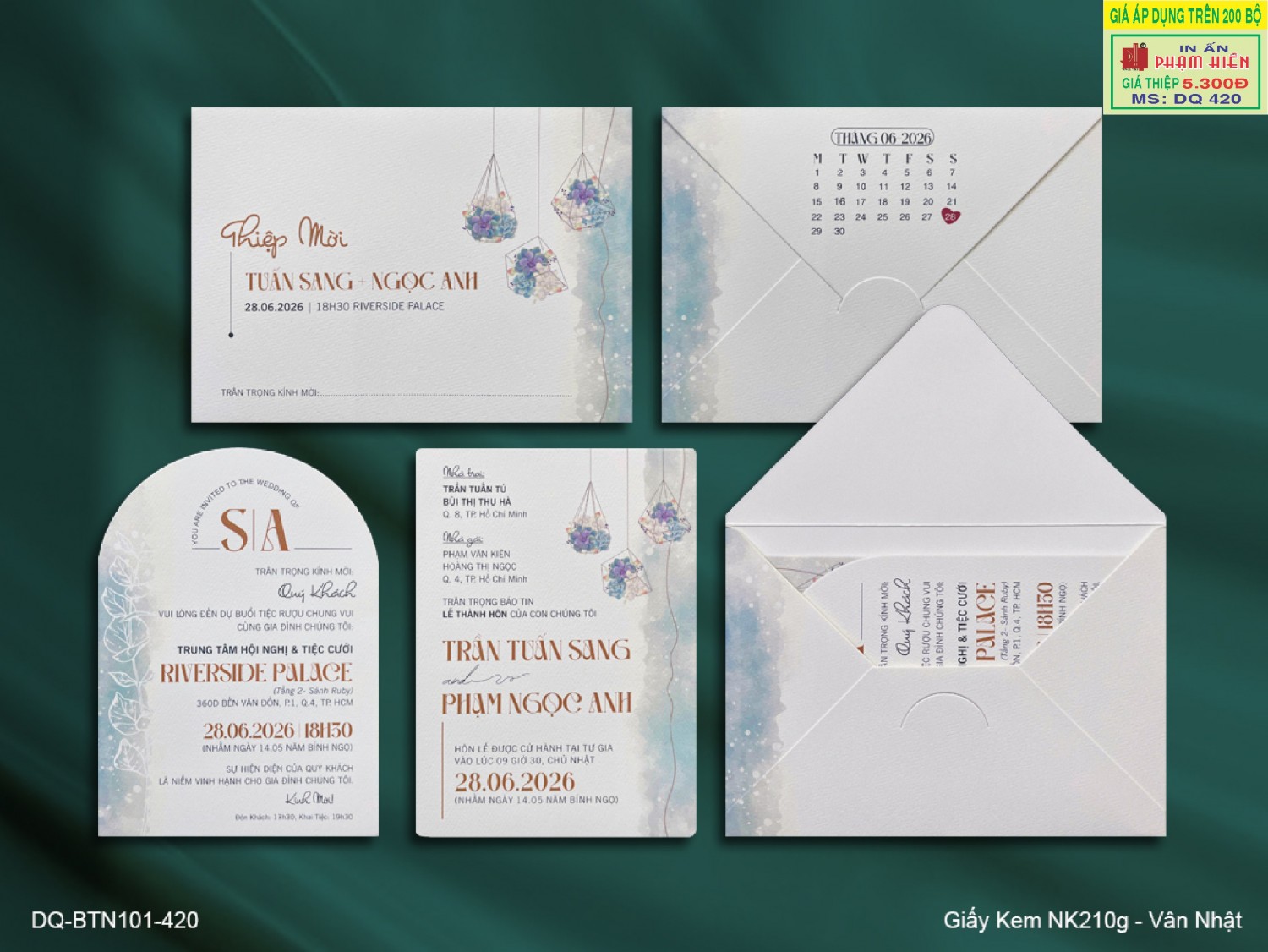 THIỆP CƯỚI DQ 420