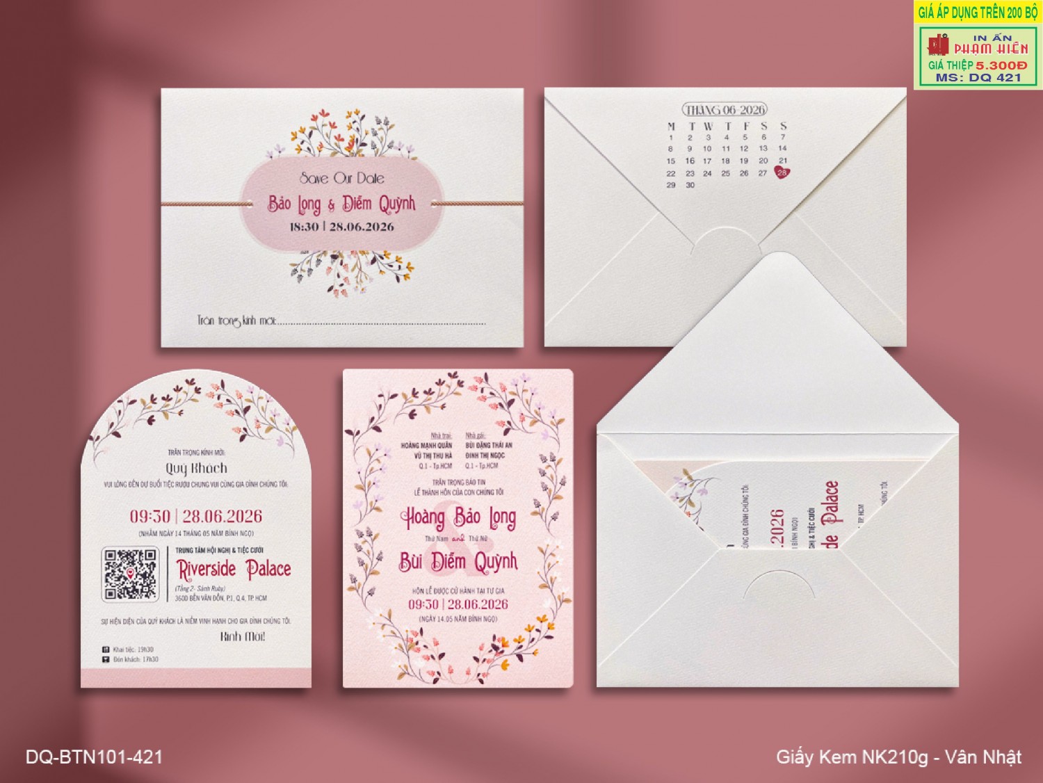 THIỆP CƯỚI DQ 421