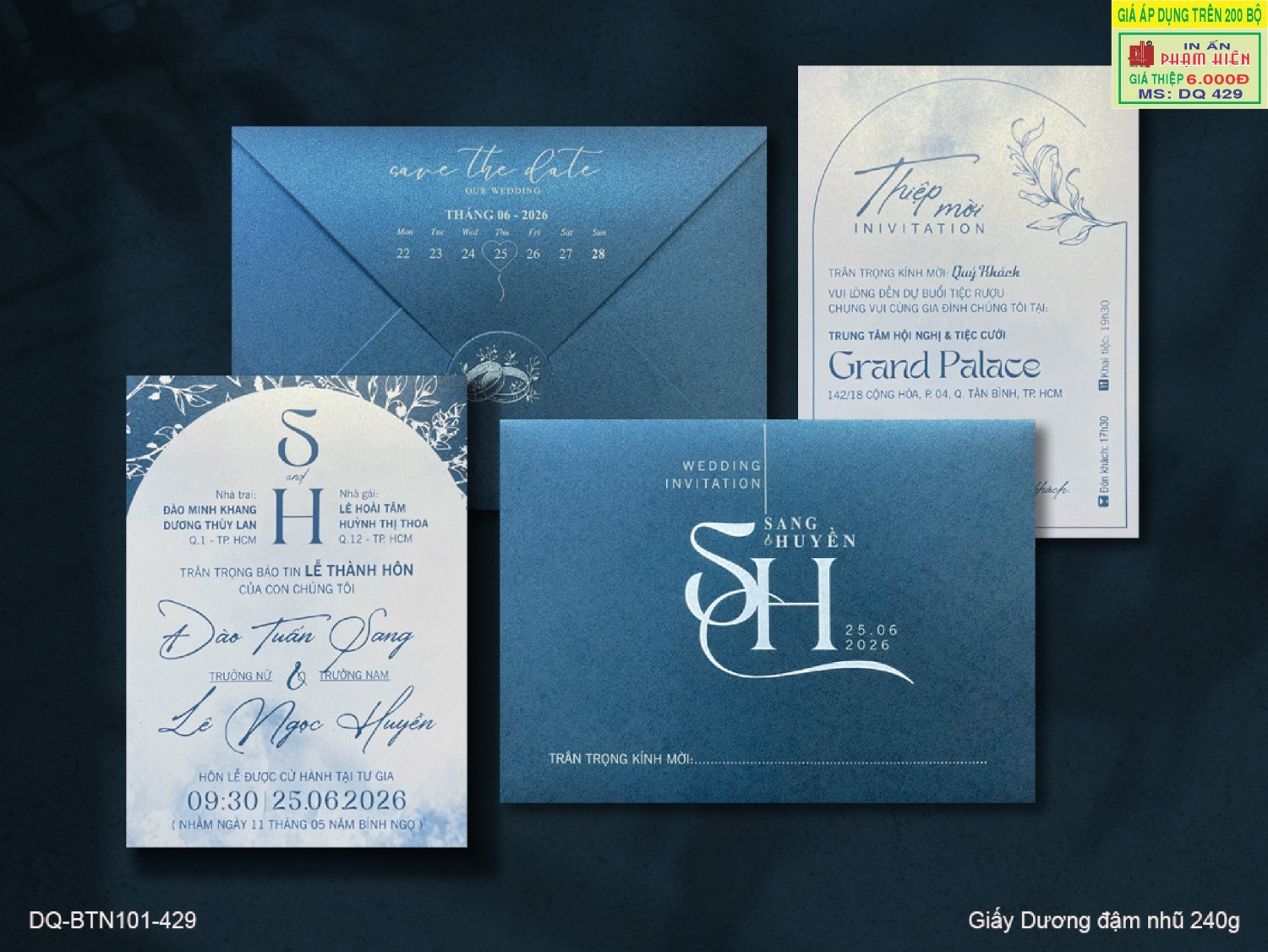 THIỆP CƯỚI DQ 429