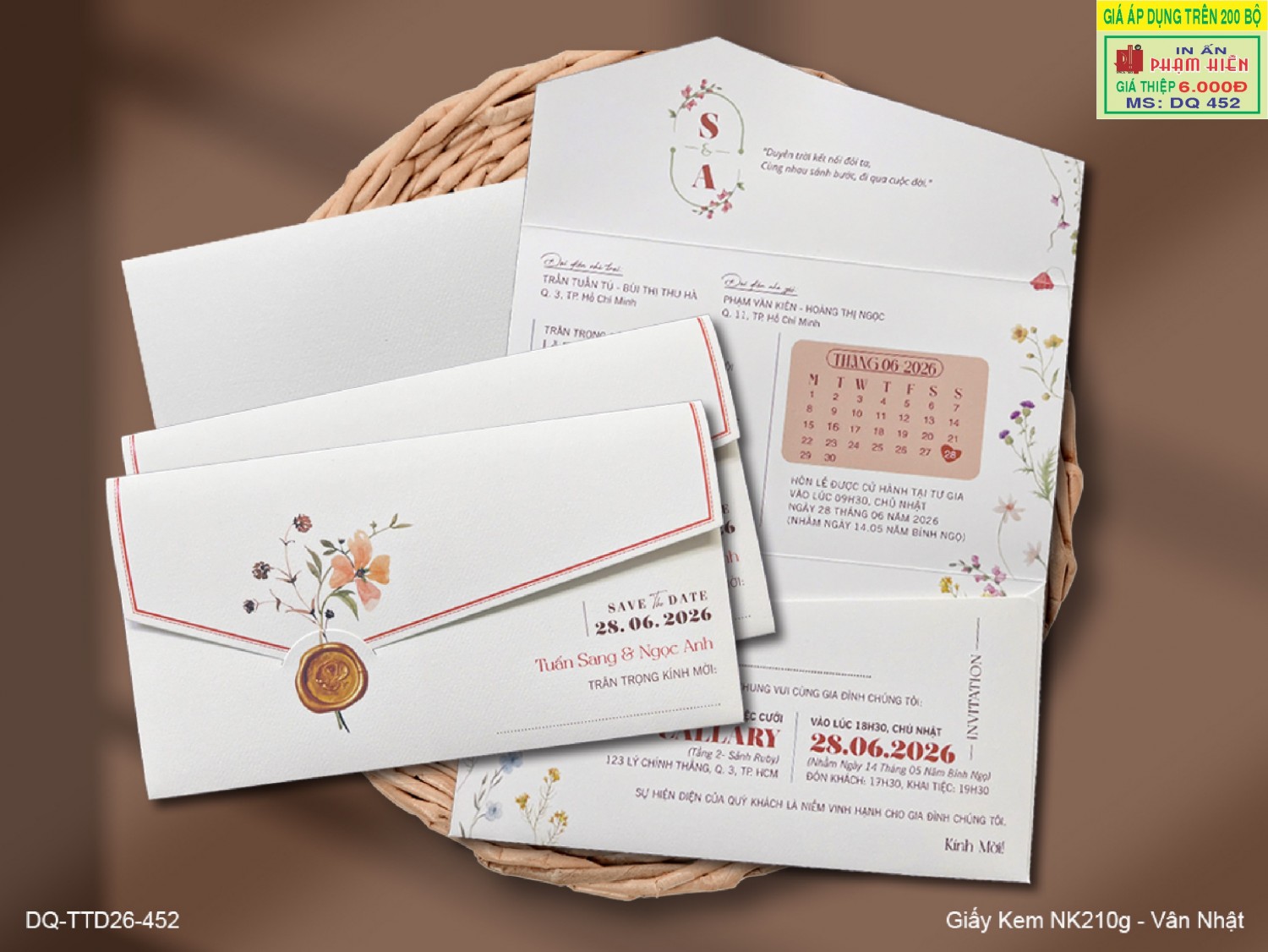 THIỆP CƯỚI DQ 452