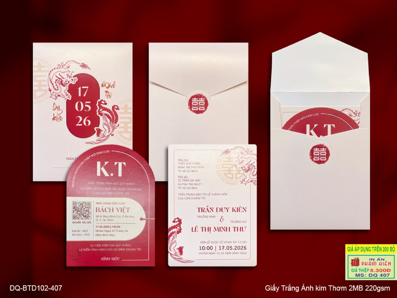 THIỆP CƯỚI DQ 407